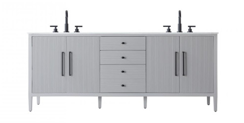84 inch Double Bathroom Vanity in Grey (758|VF29684DGR)