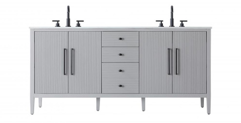 Vanity Cabinet 4Dr 3Dw 72x21.5x35 Grey (758|VF29672DGR)