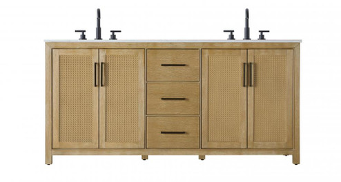 72  Inch Double Bathroom Vanity In Linen Oak (758|VF29572DLO)