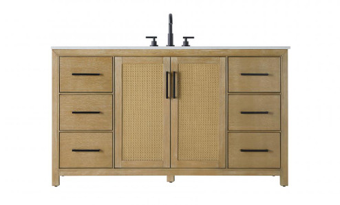 Vanity Cabinet 2Dr 6Dw 60x21.5x35 Linen Oak (758|VF29560LO)