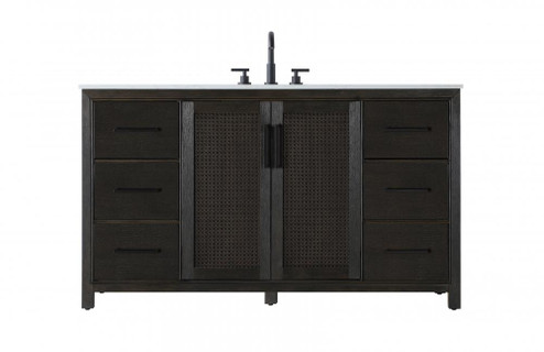 Vanity Cabinet 2Dr 6Dw 60x21.5x35 Chocolate Oak (758|VF29560CO)