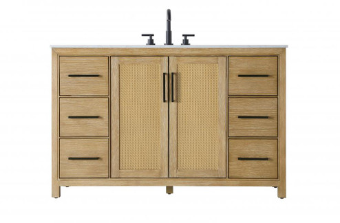 Vanity Cabinet 2Dr 6Dw 54x21.5x35 Linen Oak (758|VF29554LO)