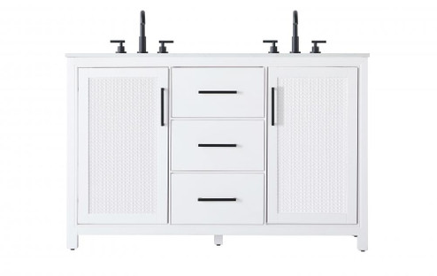 54 Inch Double Bathroom Vanity In White (758|VF29554DWH)