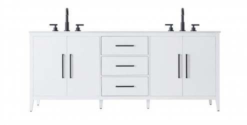 Vanity Cabinet 4Dr 3Dw 84x21.5x35 White (758|VF29384DWH)