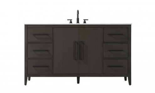 Vanity Cabinet 2Dr 6Dw 60x21.5x35 Mocha Brown (758|VF29360MMB)