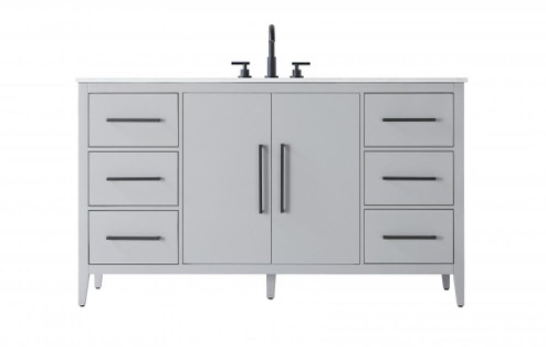 Vanity Cabinet 2Dr 6Dw 60x21.5x35 Grey (758|VF29360GR)