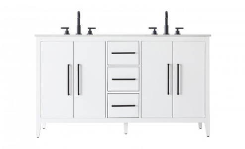 60 Inch Double Bathroom Vanity In White (758|VF29360DWH)