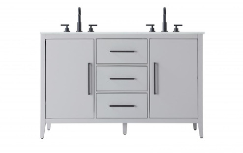 54 Inch Double Bathroom Vanity In Grey (758|VF29354DGR)