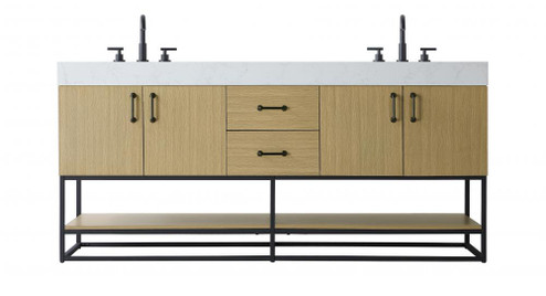 Vanity Cabinet 4Dr 2Dw 72x21.5x34 Honey Brown (758|VF29272DMHB)