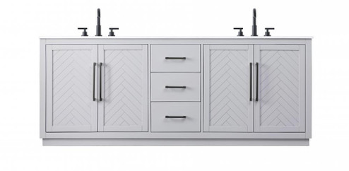 Vanity Cabinet 4Dr 3Dw W84''xD21.5''xH34'' Grey (758|VF29084DGR)