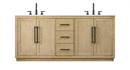 72 inch Double Bathroom Vanity in Linen Oak (758|VF29072DLO)