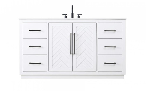 Vanity Cabinet 2Dr 6Dw W60''xD21.5''xH34'' White (758|VF29060WH)