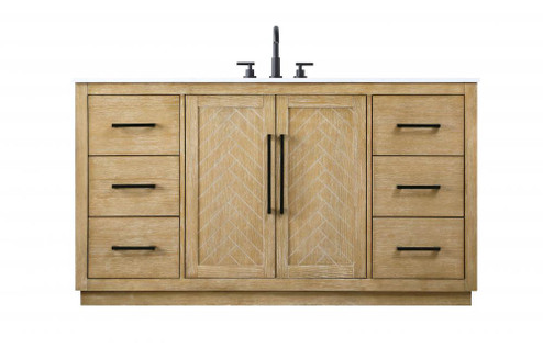 Vanity Cabinet 2Dr 6Dw W60''xD21.5''xH34'' Linen Oak (758|VF29060LO)