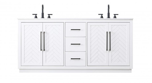 Vanity Cabinet 4Dr 3Dw W72''xD21.5''xH34'' White (758|VF29072DWH)