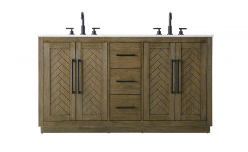 Vanity Cabinet 4Dr 3Dw W60''xD21.5''xH34'' Hazel Oak (758|VF29060DHO)