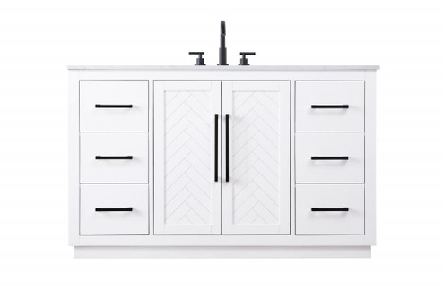 Vanity Cabinet 2Dr 6Dw W54''xD21.5''xH34'' White (758|VF29054WH)
