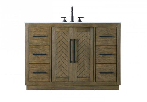 Vanity Cabinet 2Dr 6Dw W48''xD21.5''xH34'' Hazel Oak (758|VF29048HO)