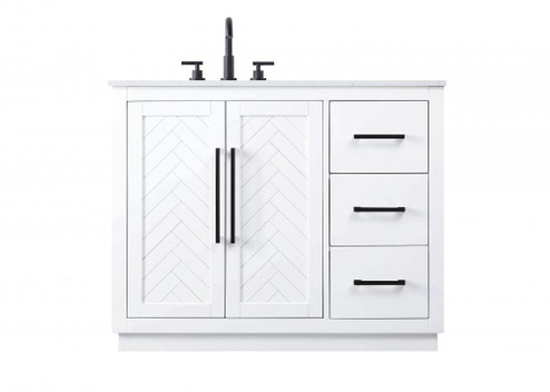Vanity Cabinet 2Dr 3Dw W42''xD21.5''xH34'' White (758|VF29042WH)