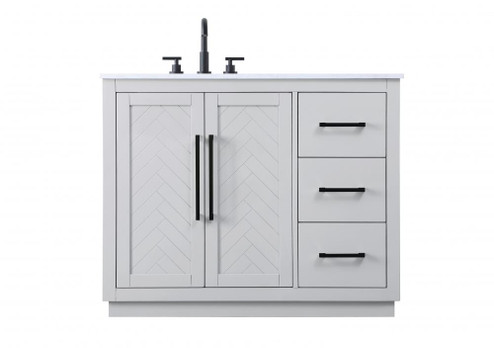 Vanity Cabinet 2Dr 3Dw W42''xD21.5''xH34'' Grey (758|VF29042GR)
