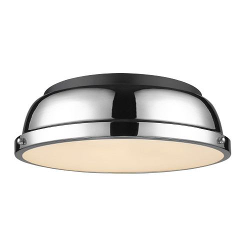 Yep by Golden Lighting Duncan 2-light Flush Mount in Matte Black and Chrome shade (36|3602-14 BLK-CH)