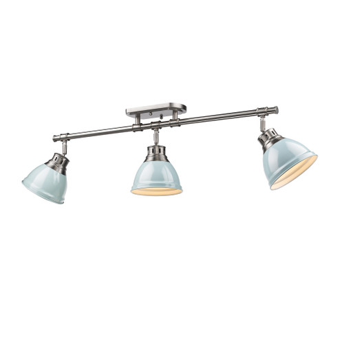 Yep by Golden Lighting Duncan 3-light Semi-Flush Mount in Pewter and Seafoam shade (36|3602-3SF PW-SF)