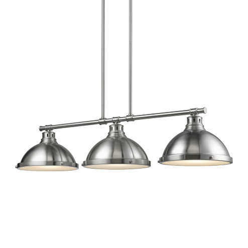 Yep by Golden Lighting Duncan 3-light Island Light in Pewter (36|3602-3LP PW-PW)