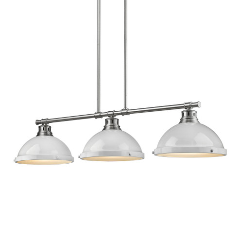 Yep by Golden Lighting Duncan 3-light Island Light in Pewter and White shade (36|3602-3LP PW-WH)