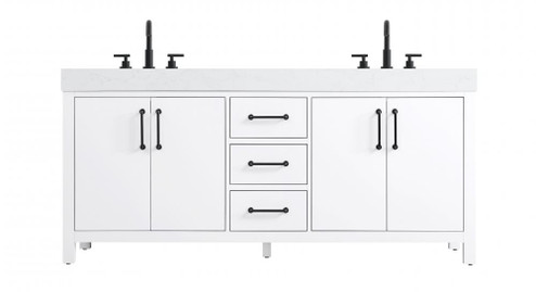 Vanity Cabinet 4DR 3DW 72''W x 22''D x 34''H White (758|VF60672DWH)
