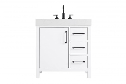Vanity Cabinet 1DR 3DW 32''W x 22''D x 34''H White (758|VF60632WH)