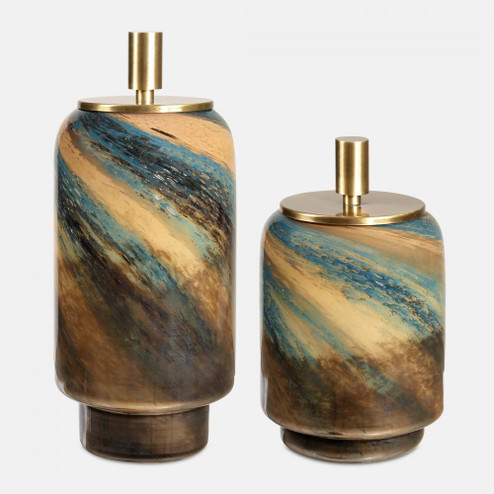 Uttermost Celestial Tide Glass Containers Set/2 (85|18188)