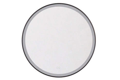 Ross 32'' Framed Round Front Lit LED Mirror, Defogger & Dimmer, 3000-5000K, in Flat Black (20|MIR3201CL-FB3C)