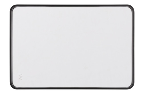 Monica 24''x 36'' Framed Rounded Rectangular Edge Lit LED Mirror, Defogger & Dimmer, 3000-5000 (20|MIR2403RRT-FB3C)