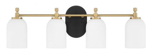 Council 4 Light Vanity in Flat Black/Satin Brass (20|60304-FBSB)