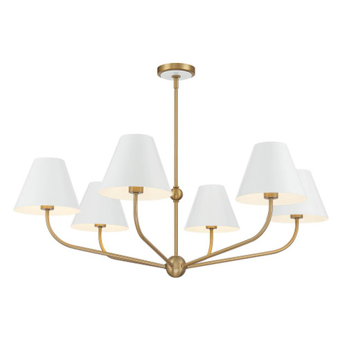 Xavier 6 Light Vibrant Gold + White Chandelier (205|XAV-B9316-VG-WH)