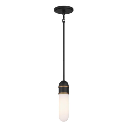 Brian Patrick Flynn Capsule 1 Light LED Matte Black + Textured Gold Mini Pendant (205|CAP-8511-MK-TG)
