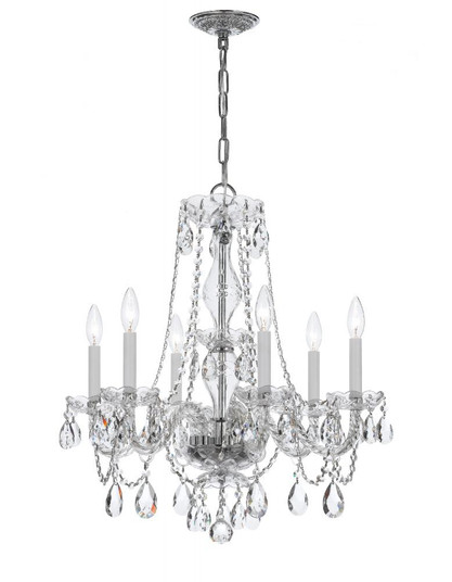 Traditional Crystal 6 Light Clear Italian Crystal Polished Chrome Chandelier (205|5086-CH-CL-I)
