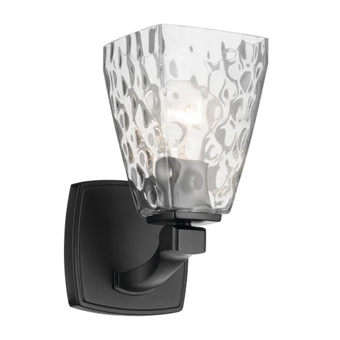Marant 9.5'' 1-Light Wall Sconce with Clear Water Glass in Black (10687|55214BKWTR)