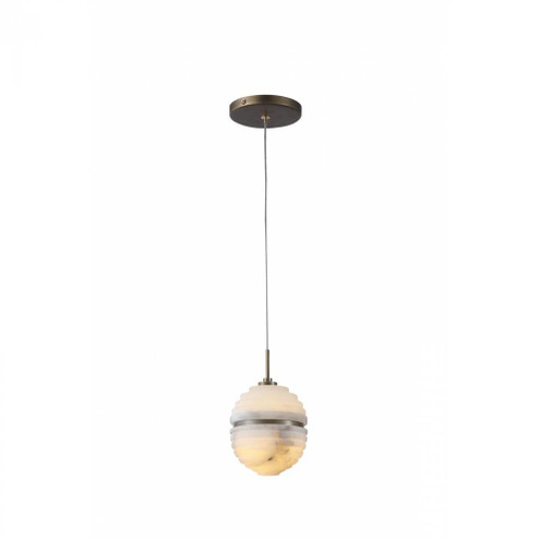 Sedona 1 Light Round Ribbed Pendant In Alabaster (4450|HF2902-AB)