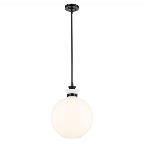 Laria 15 Inch 1 Light Pendant with Opal Glass in Black (10687|52779BK)