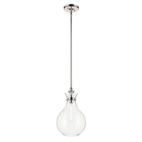 Laria 9.75 Inch 1 Light Pendant with Clear Glass in Polished Nickel (10687|52776PNCLR)