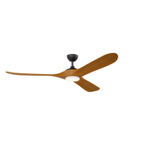 70'' Mylo Ceiling Fan with Satin Etch Cased Opal Glass in Anvil Iron with Honey Maple Wood Blades (10687|310570AVI)