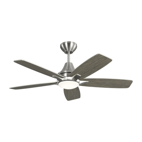 Lowden 44 LED Ceiling Fan in Brushed Steel with Silver / Light Grey Weathered Oak Reversible Blades (38|5LWDR44BSLGD)