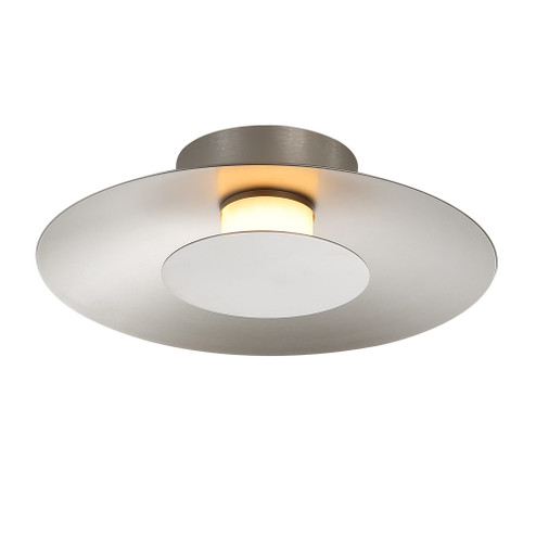 Yep by Golden Lighting Luma Integrated LED Flush Mount in Sand Nickel and Sand Nickel shade (36|6400-FM12 SAN-SAN)