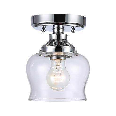 Wry Lighting Daphne 1-light Semi-Flush Mount in Chrome (36|3610-SF CH-CLR)