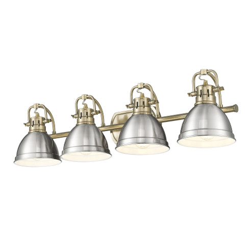 Yep by Golden Lighting Duncan 4-light Vanity in Aged Brass and Pewter shade (36|3602-BA4 AB-PW)