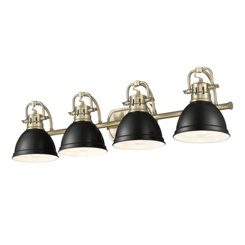 Yep by Golden Lighting Duncan 4-light Vanity in Aged Brass and Matte Black shade (36|3602-BA4 AB-BLK)