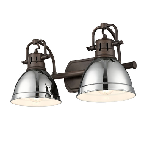 Yep by Golden Lighting Duncan 2-light Vanity in Rubbed Bronze and Chrome shade (36|3602-BA2 RBZ-CH)