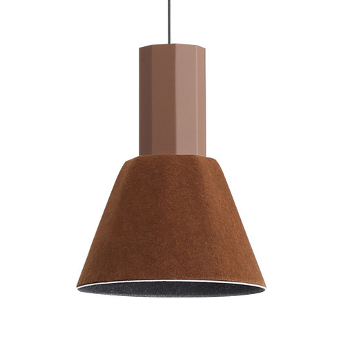 Golden Lighting Faroe 8in Integrated LED Pendant in Coffee/Black Felt (36|3133-P8 CO-BK)