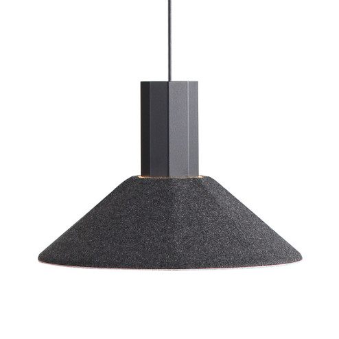 Golden Lighting Faroe 13in Integrated LED Pendant in Flecked Black/Grey Felt (36|3133-P13 FB-GY)