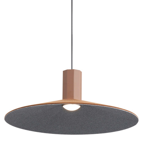 Golden Lighting Faroe 20in Integrated LED Pendant in Coffee/Black Felt (36|3133-P20 CO-BK)